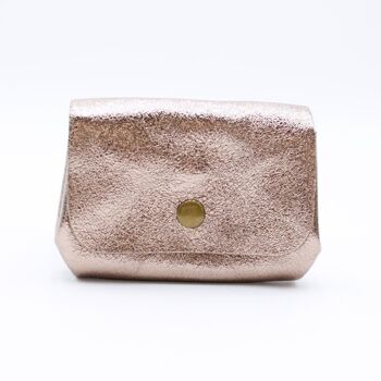 Petit Porte-Monnaie pour femme en Cuir Pailleté 3 Poches 28