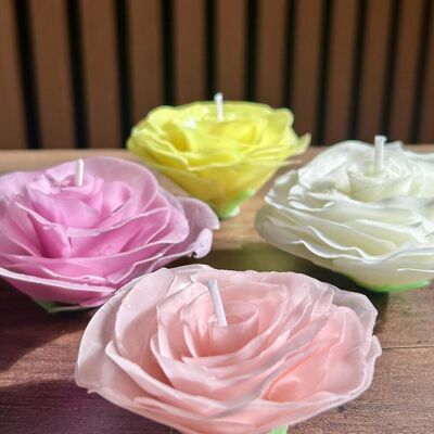 Vela de Flores ⎪La hermosa Rosa (con tallo)