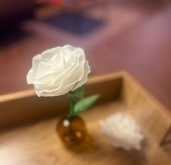 Bougie Fleur ⎪La belle Rose (avec tige) 2