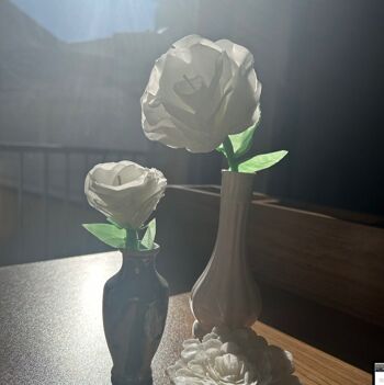 Bougie Fleur ⎪La belle Rose (avec tige) 3