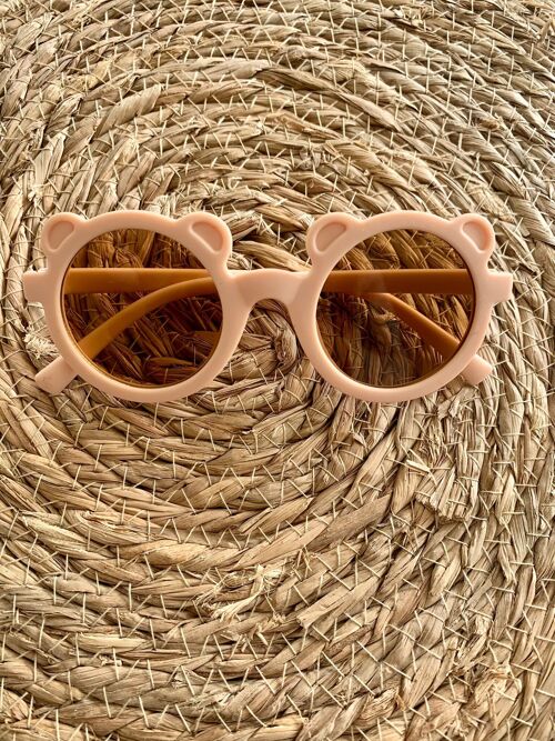 Lunettes de soleil anti UV pour enfants rose clair mat