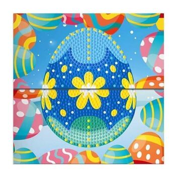 Cartes de vœux 3D Diamond Easter, 8 pièces, forets ronds 6