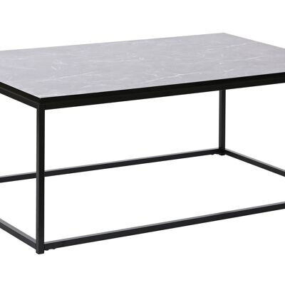 Mesa Centro Mdf Metal 100X60X40 Simil Marmol Negro MB208389