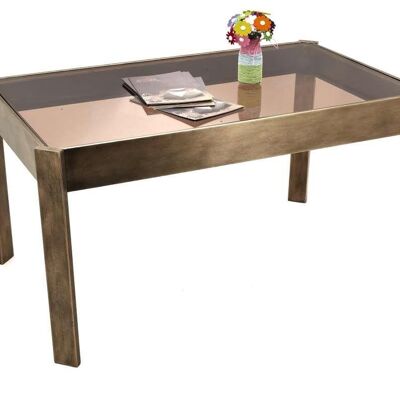 Mesa Centro Metal Cristal 102X62X53 Dorado MB205982