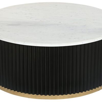 BLACK MARBLE METAL COFFEE TABLE 80X80X40 MB201486