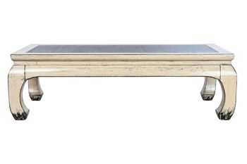 TABLE BASSE ORME RATAN 150X69X45 DECAPE BLANC MB210643 2