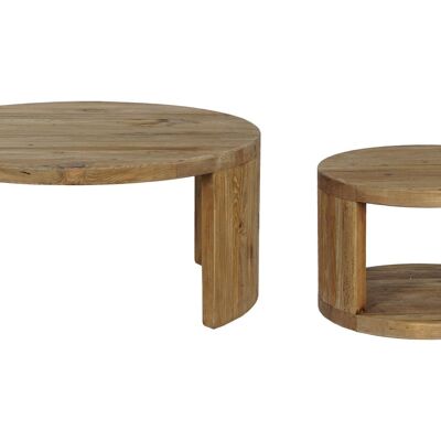 Table Centrale Set 2 Bois de Pin Recyclé 99X99X48 MB211537