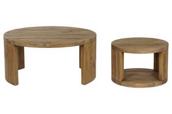 Table Centrale Set 2 Bois de Pin Recyclé 99X99X48 MB211537 1