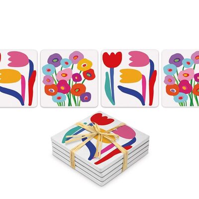 Super Bloom x 2 Design Coasters