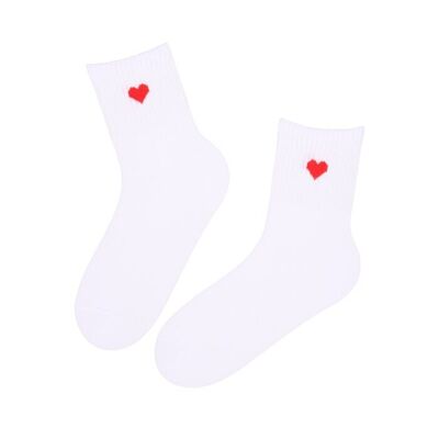ROMEO white cotton socks with hearts