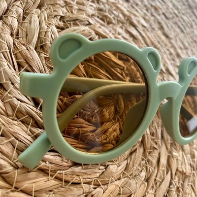 Mattgrüne Unisex-Kindersonnenbrille