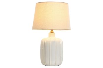 Lampe de table en coton porcelaine 33x33x55 LA212976 1