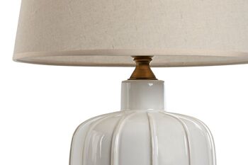Lampe de table en coton porcelaine 33x33x55 LA212976 3
