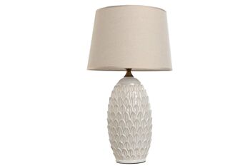 Lampe de table en coton porcelaine 36x36x65 feuilles LA212974 2