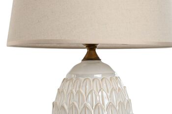 Lampe de table en coton porcelaine 36x36x65 feuilles LA212974 3