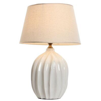 Lampe de table en coton porcelaine 40x40x60 vagues LA212970