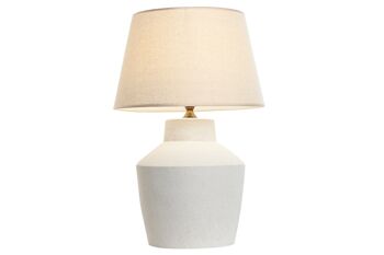 Lampe de table en coton porcelaine 40x40x62 LA212969 1
