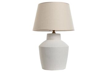Lampe de table en coton porcelaine 40x40x62 LA212969 2
