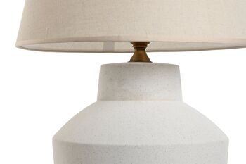 Lampe de table en coton porcelaine 40x40x62 LA212969 3