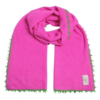Cashmere scarf BiFeli-cs in neon pink