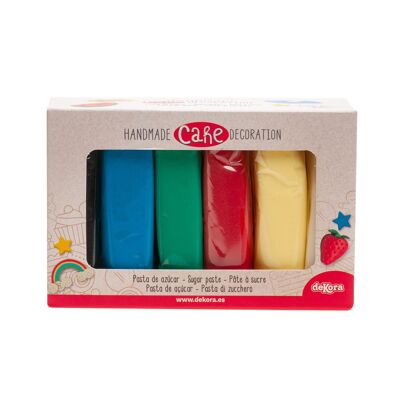 FONDANT PACK 6 PRIMARY COLORS GLUTEN FREE 600GR