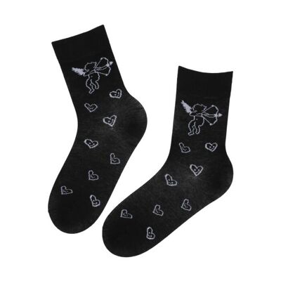 EROS schwarze Baumwollsocken mit Amor