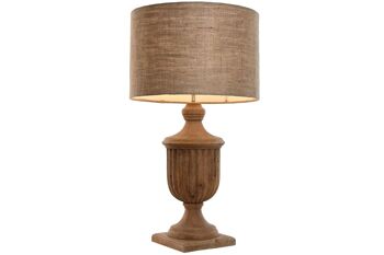 LAMPE DE TABLE EN BOIS DE JUTE 47X47X86 SCULPTÉ LA213691 1