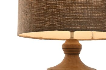 LAMPE DE TABLE EN BOIS DE JUTE 47X47X86 SCULPTÉ LA213691 2