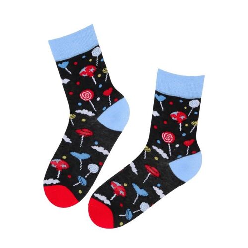 ISOLDE black cotton socks with lollipops