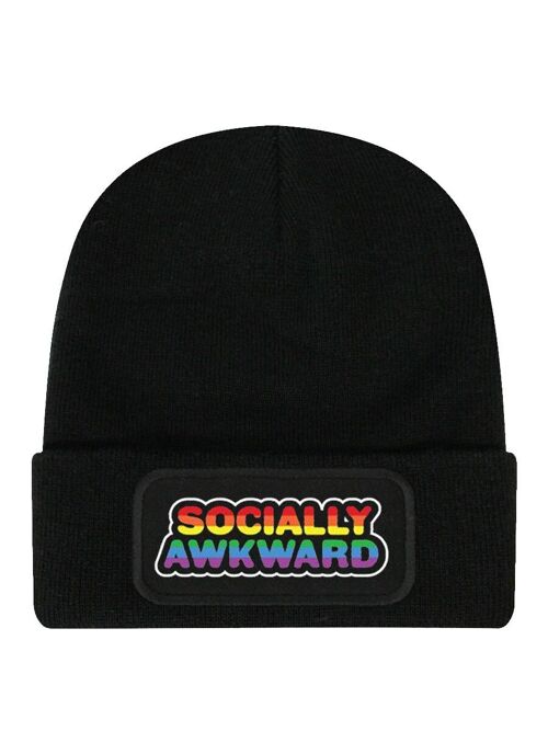 Socially Awkward Black Beanie