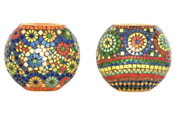 LAMPE DE TABLE EN VERRE 21X10X19 MOSAIQUE 2 SURT. LA212618 1