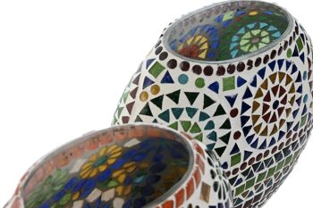 LAMPE DE TABLE EN VERRE 21X10X19 MOSAIQUE 2 SURT. LA212618 3