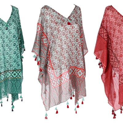 CAFTAN EN COTON 100X90 TAILLE U 3 ASSORT. BO211434