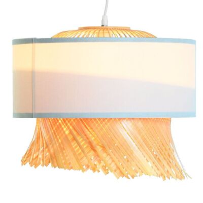 BAMBOO POLYESTER CEILING LAMP 40X40X39 E27 FRINGES LA202272
