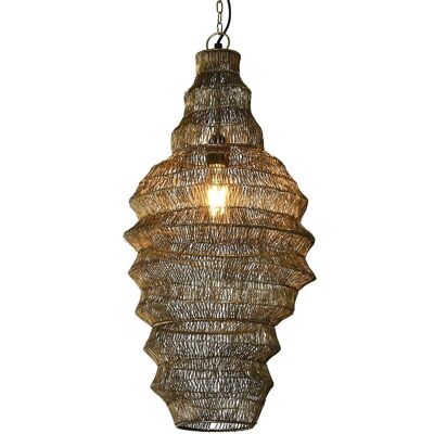 IRON CEILING LAMP 36X36X68 WORN GOLD LA212608