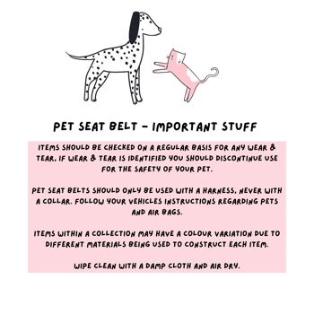 Ceinture de sécurité pour animaux de compagnie - Bee Love 4