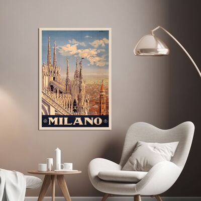 Vintage poster on canvas: Milan