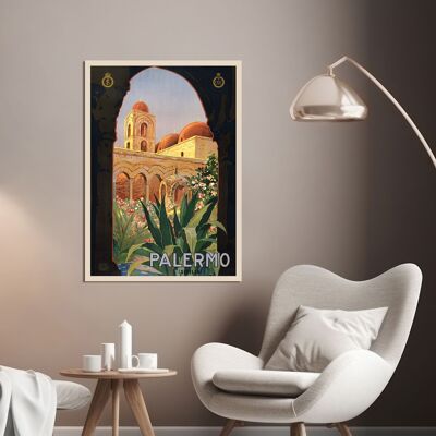 Vintage poster on canvas: Palermo, 1920