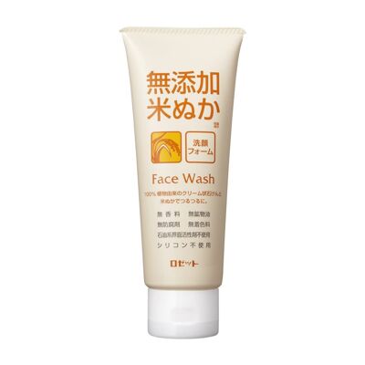 Jabón facial de salvado de arroz espumoso suave japonés (sin aditivos)
