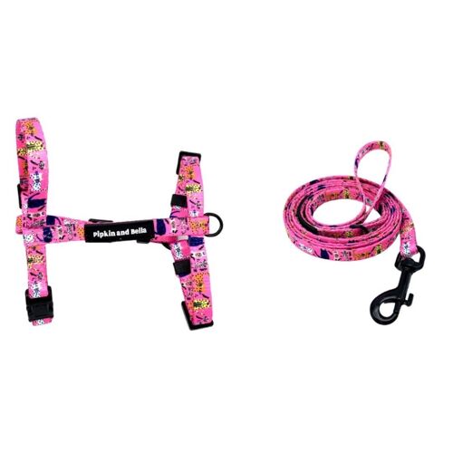 Adjustable Cat Harness - Purrfect Catitude - Pink