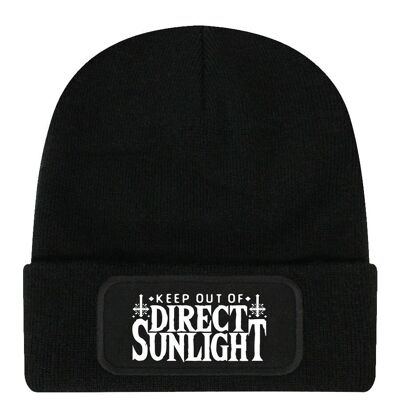 Keep Out of Direct Sunlight Black Beanie