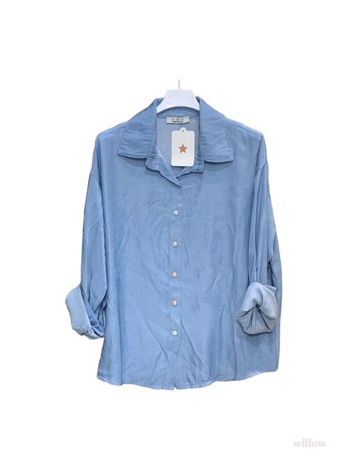 Chemise fluide effet denim