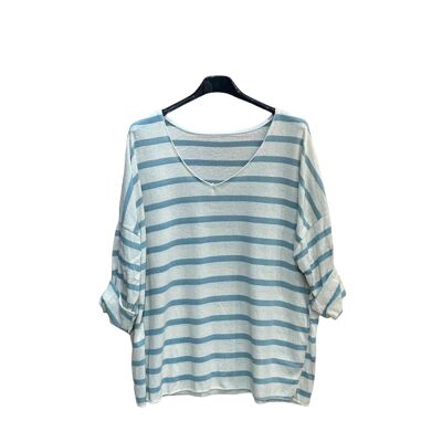 Thin striped sailor style top