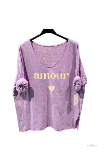 Haut uni coton imprimé Amour 7