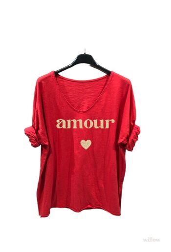 Haut uni coton imprimé Amour 9