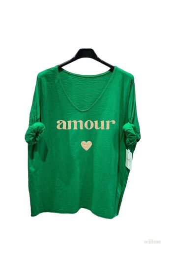 Haut uni coton imprimé Amour 12