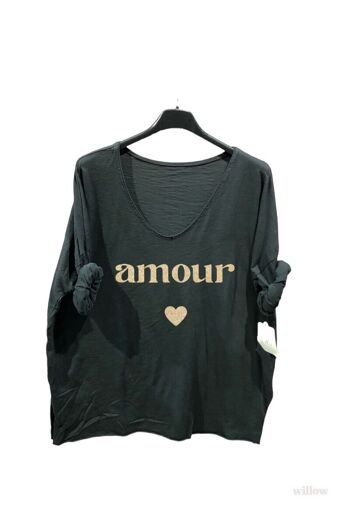 Haut uni coton imprimé Amour 13