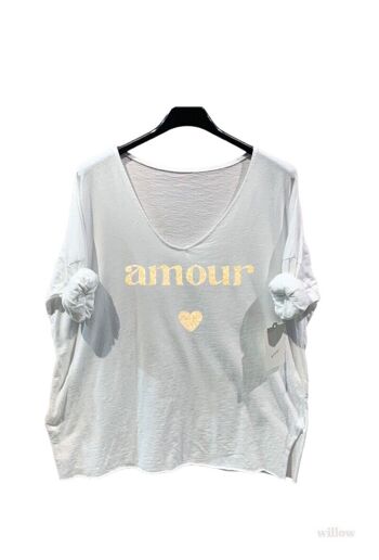 Haut uni coton imprimé Amour 18