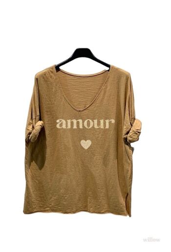 Haut uni coton imprimé Amour 24