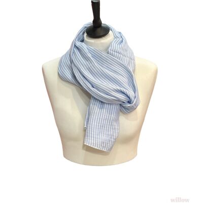 Striped cotton gauze scarf 180cm x 50cm